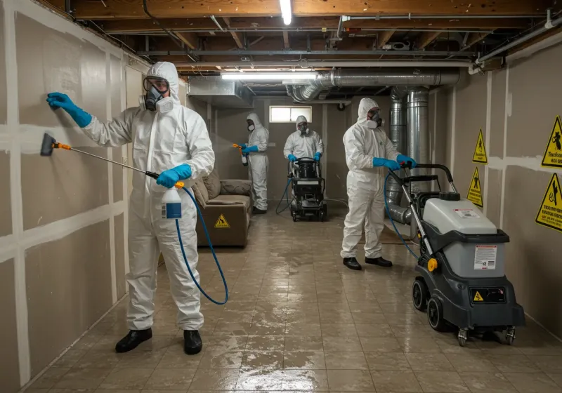 Basement Moisture Removal and Structural Drying process in Gaines County, TX